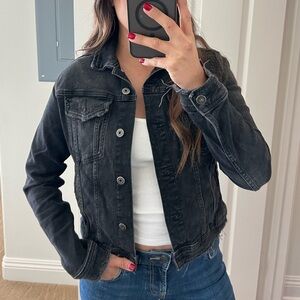 Zara Black Jean Jacket Classic Style